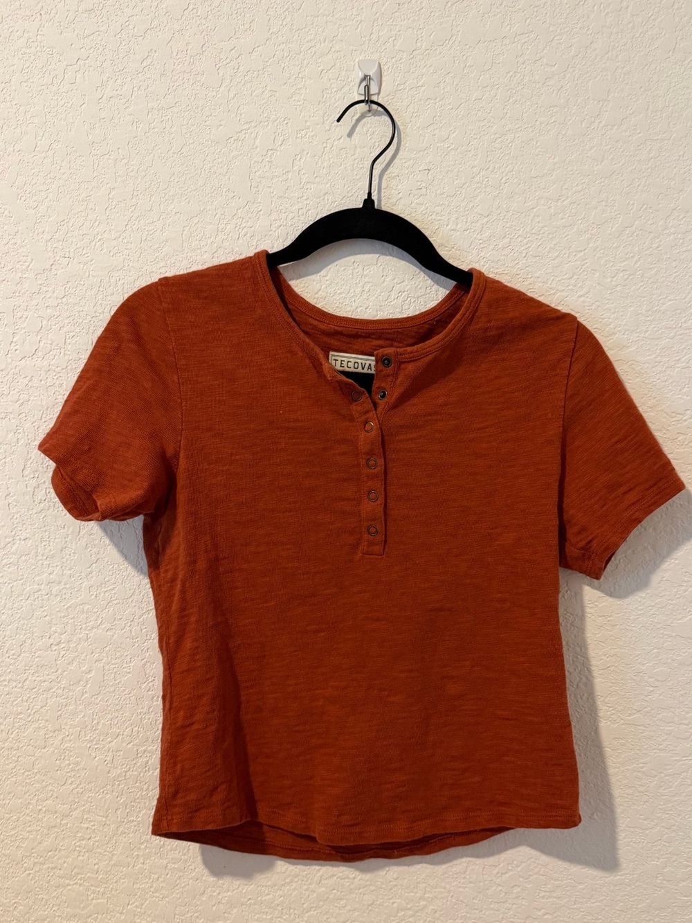 Tecovas Rust Orange Henley Tee
